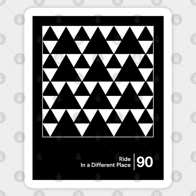 Ride - In A Different Place / Minimalist Style Artwork Sticker by saudade